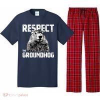 Respect The Groundhog Funny Woodchuck Pajama Set thumb 0