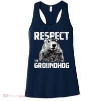 Respect The Groundhog Funny Woodchuck Women's Tank Top thumb 0