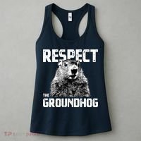 Respect The Groundhog Funny Woodchuck Women's Tank Top thumb 3