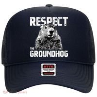 Respect The Groundhog Funny Woodchuck Hat thumb 0