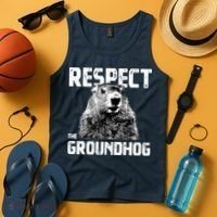 Respect The Groundhog Funny Woodchuck Tank Top thumb 4