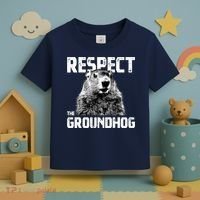 Respect The Groundhog Funny Woodchuck Toddler T-Shirt thumb 3