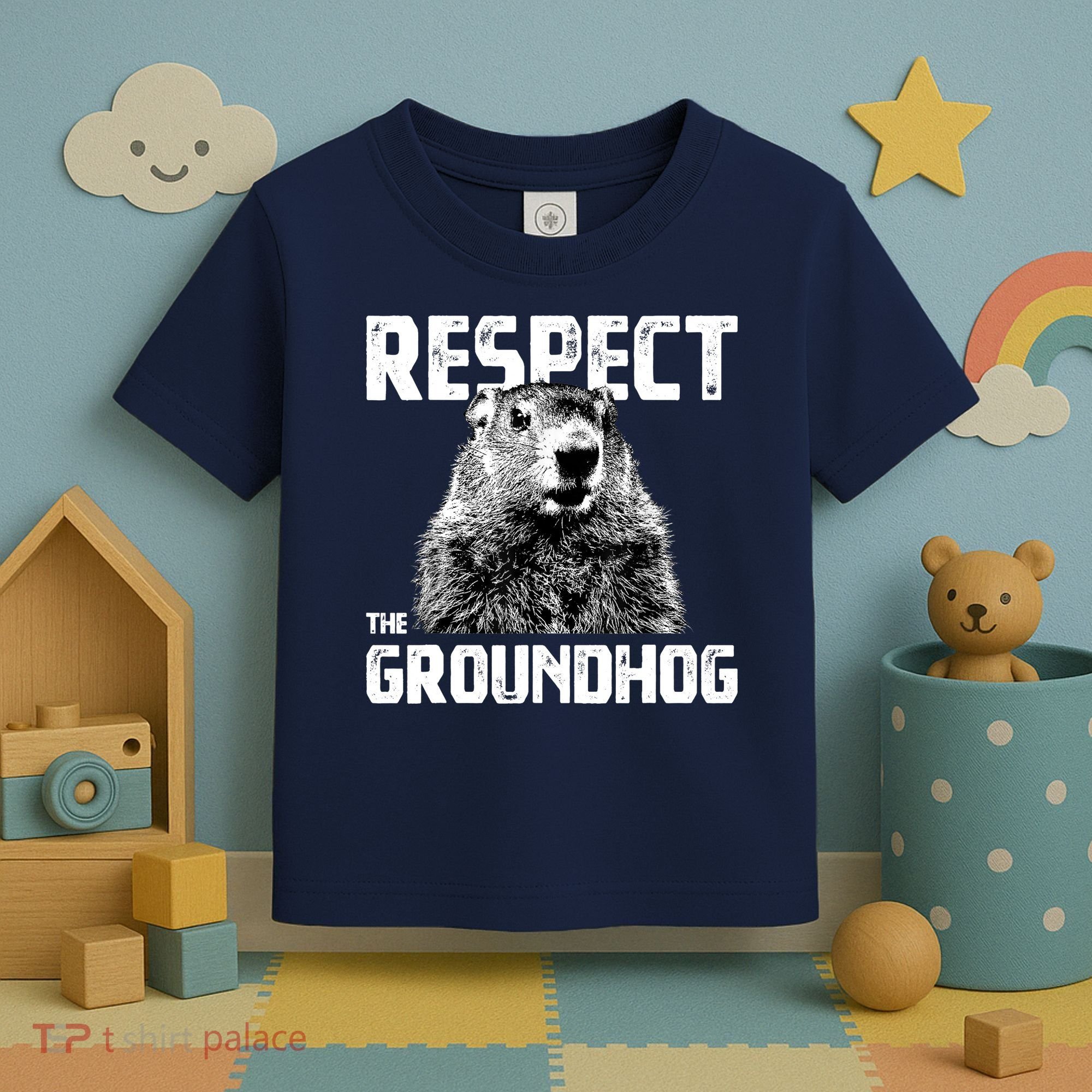 Respect The Groundhog Funny Woodchuck Toddler T-Shirt
