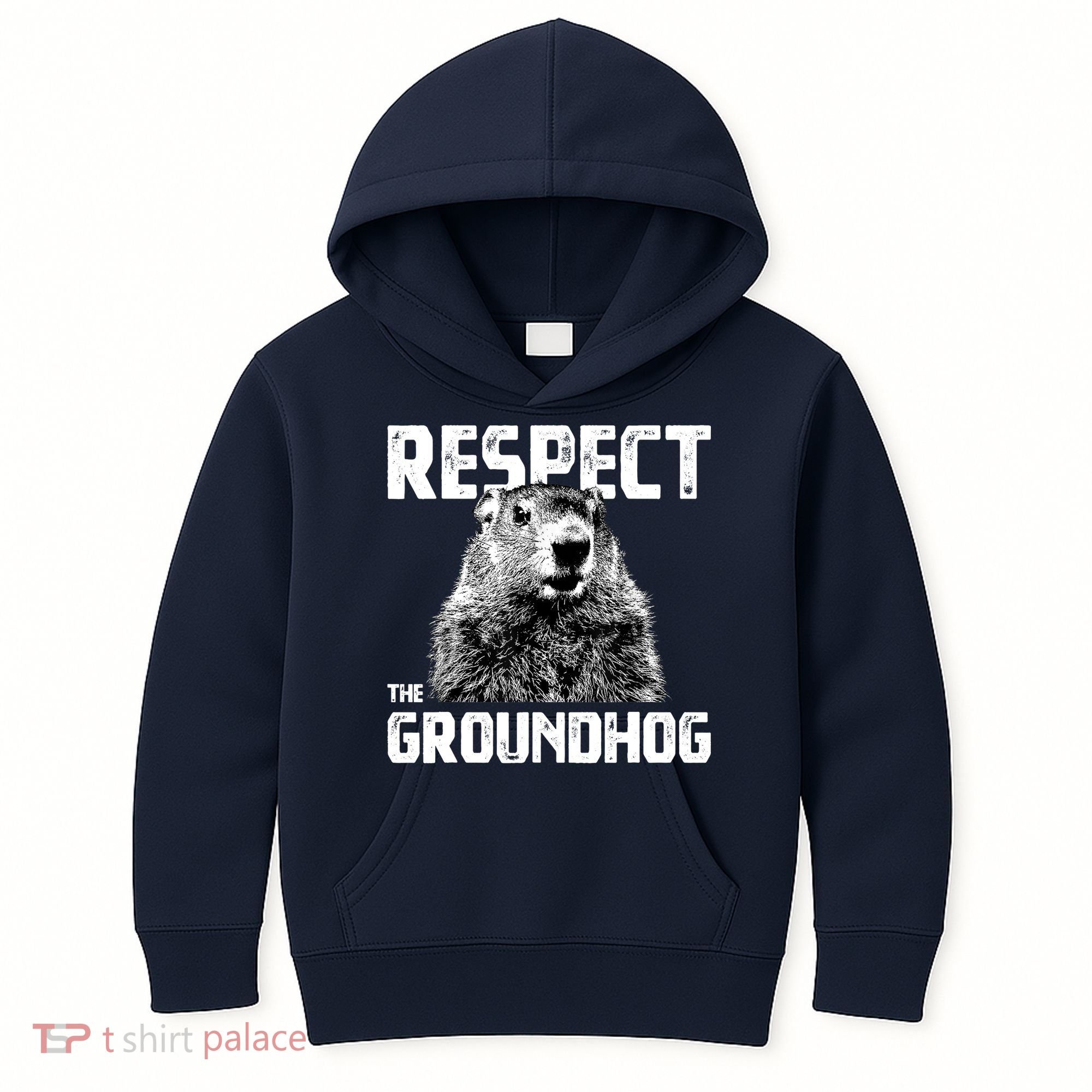 Respect The Groundhog Funny Woodchuck Kids Hoodie