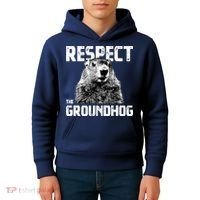 Respect The Groundhog Funny Woodchuck Kids Hoodie thumb 4