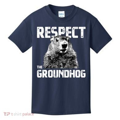 Respect The Groundhog Funny Woodchuck Kids T-Shirt