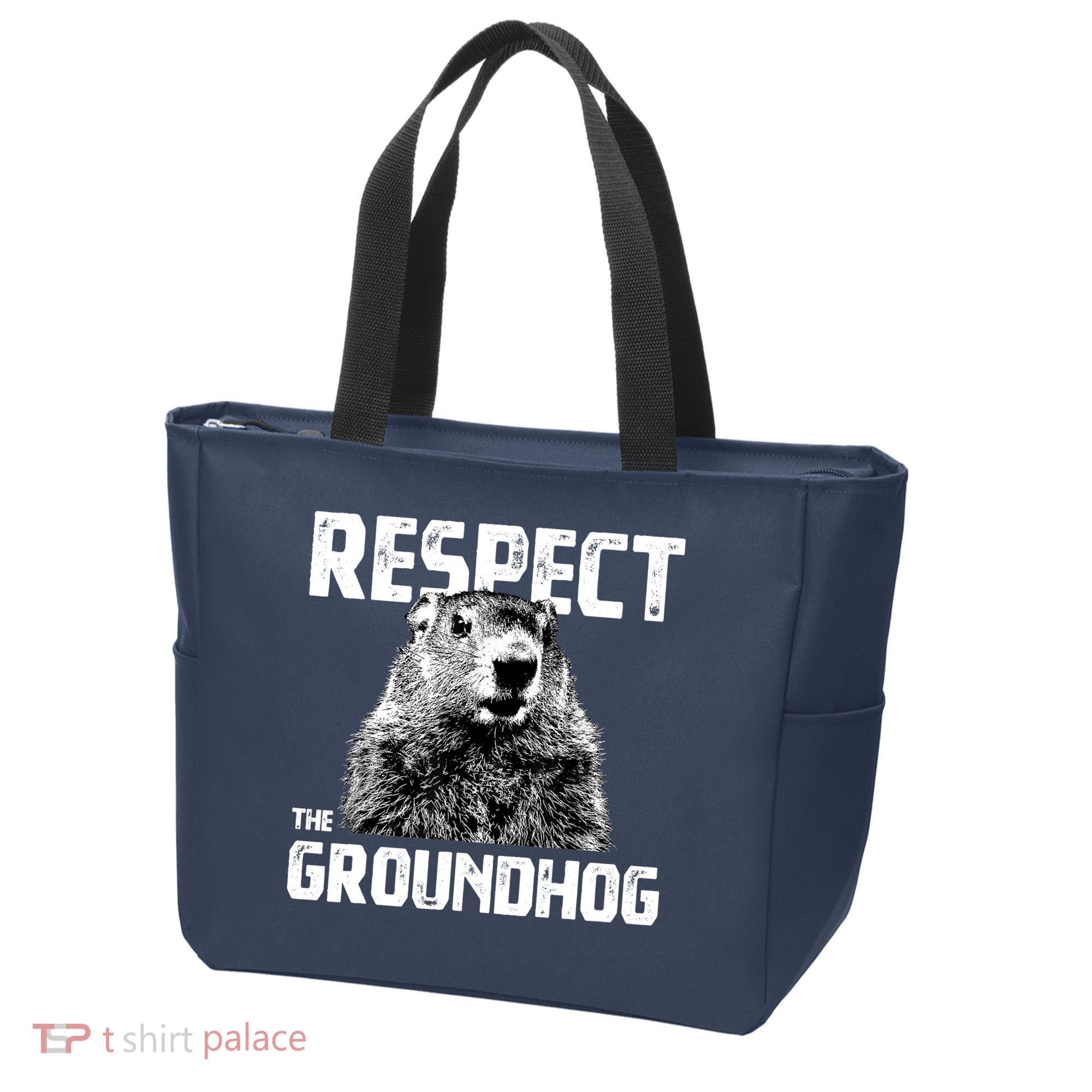 Respect The Groundhog Funny Woodchuck Tote Bag