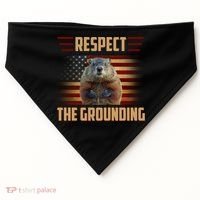 Respect The Grounding, Groundhog Day USA-Made Doggie Bandana thumb 0