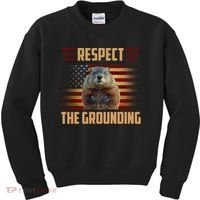 Respect The Grounding, Groundhog Day Kids Sweatshirt thumb 0