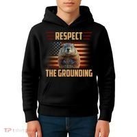 Respect The Grounding, Groundhog Day Kids Hoodie thumb 4