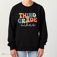 Retro Third Grade Vibes 3rd Grade Team First Day Of School Women's Sweatshirt thumb 0