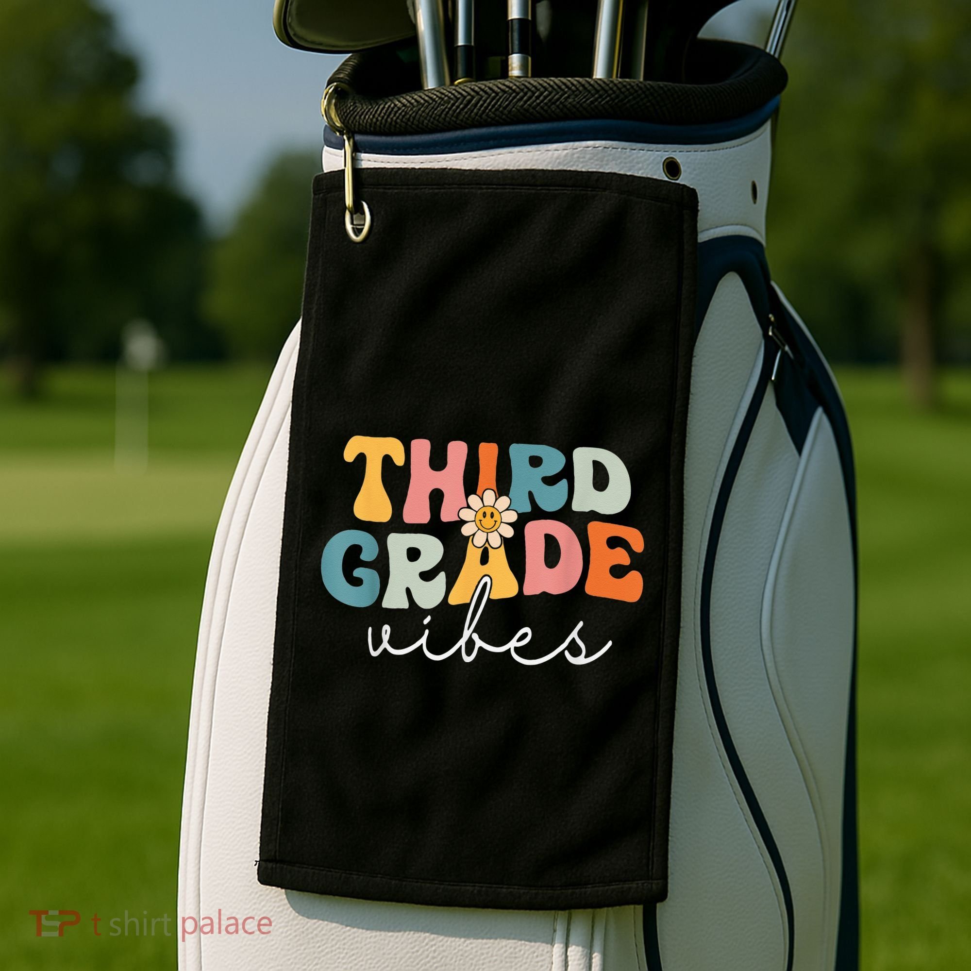 Retro Third Grade Vibes 3rd Grade Team First Day Of School Golf Towel