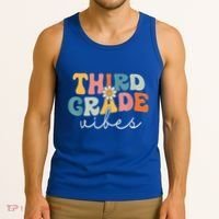 Retro Third Grade Vibes 3rd Grade Team First Day Of School Tank Top thumb 3
