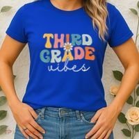 Retro Third Grade Vibes 3rd Grade Team First Day Of School Women's T-Shirt thumb 2