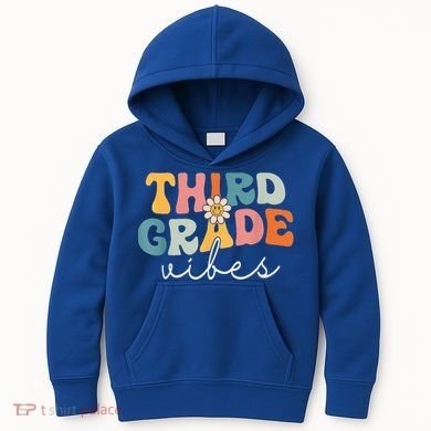 Retro Third Grade Vibes 3rd Grade Team First Day Of School Kids Hoodie
