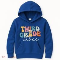 Retro Third Grade Vibes 3rd Grade Team First Day Of School Kids Hoodie thumb 0