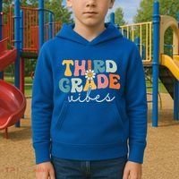 Retro Third Grade Vibes 3rd Grade Team First Day Of School Kids Hoodie thumb 2
