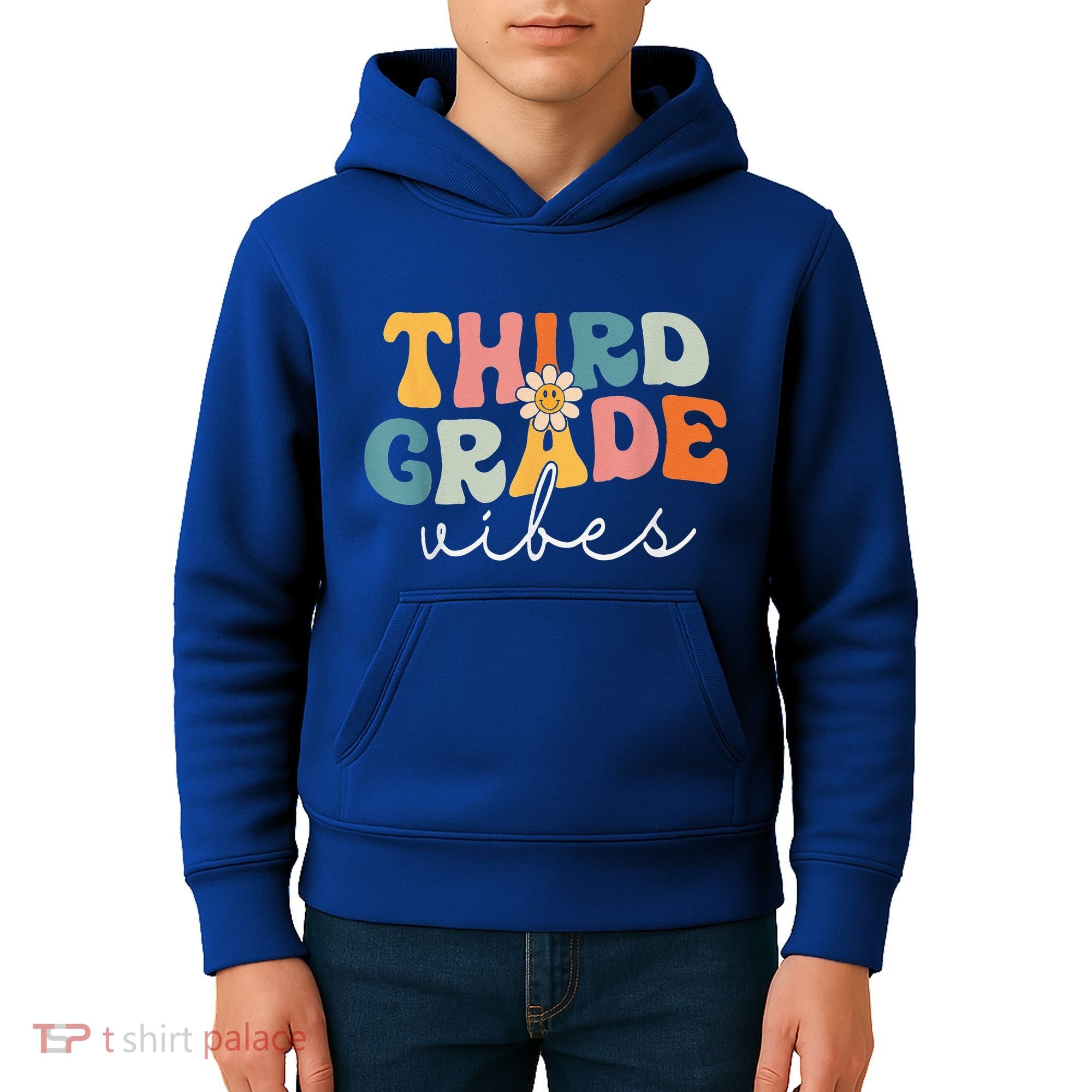 Retro Third Grade Vibes 3rd Grade Team First Day Of School Kids Hoodie