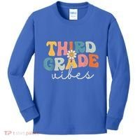 Retro Third Grade Vibes 3rd Grade Team First Day Of School Kids Long Sleeve Shirt thumb 0