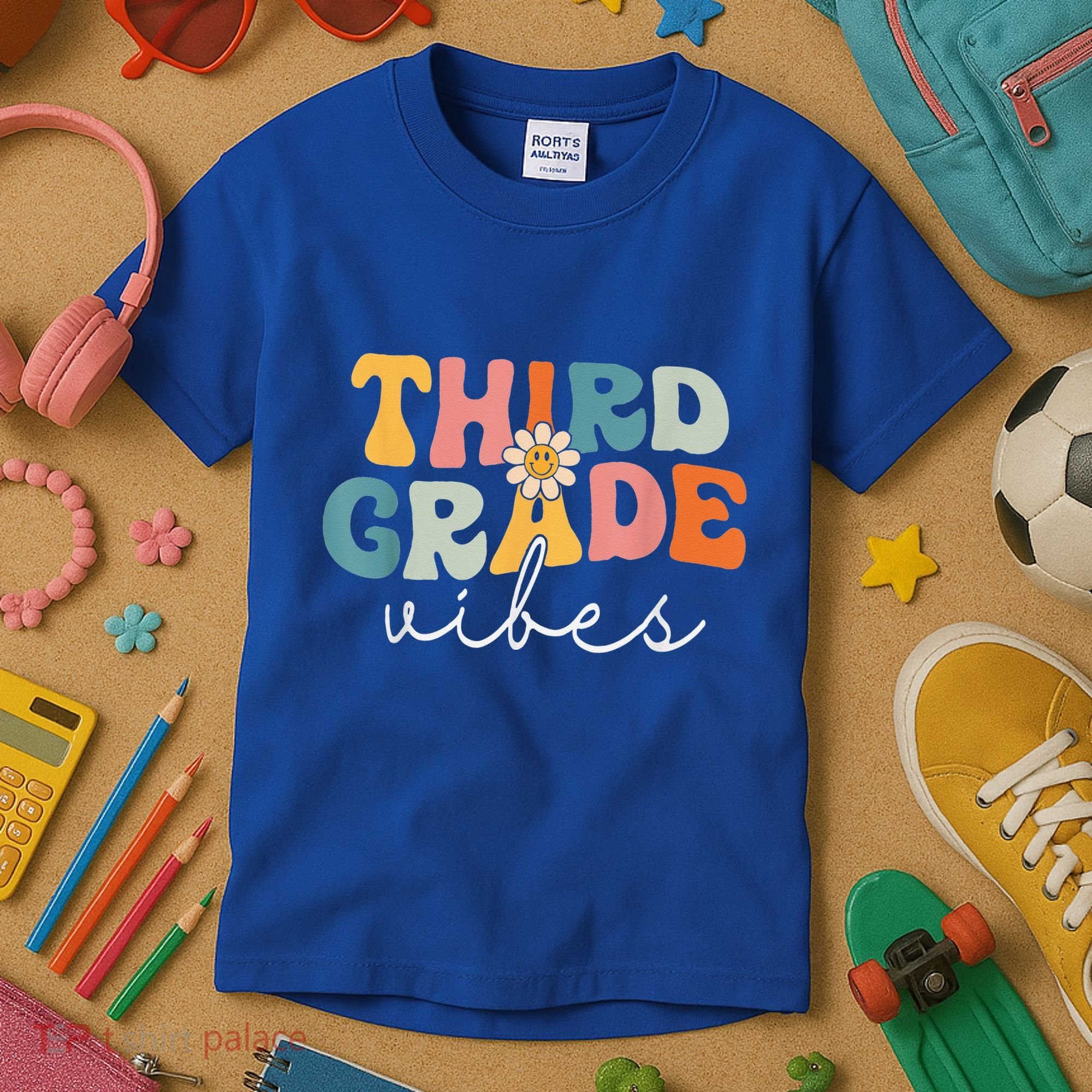 Retro Third Grade Vibes 3rd Grade Team First Day Of School Kids T-Shirt