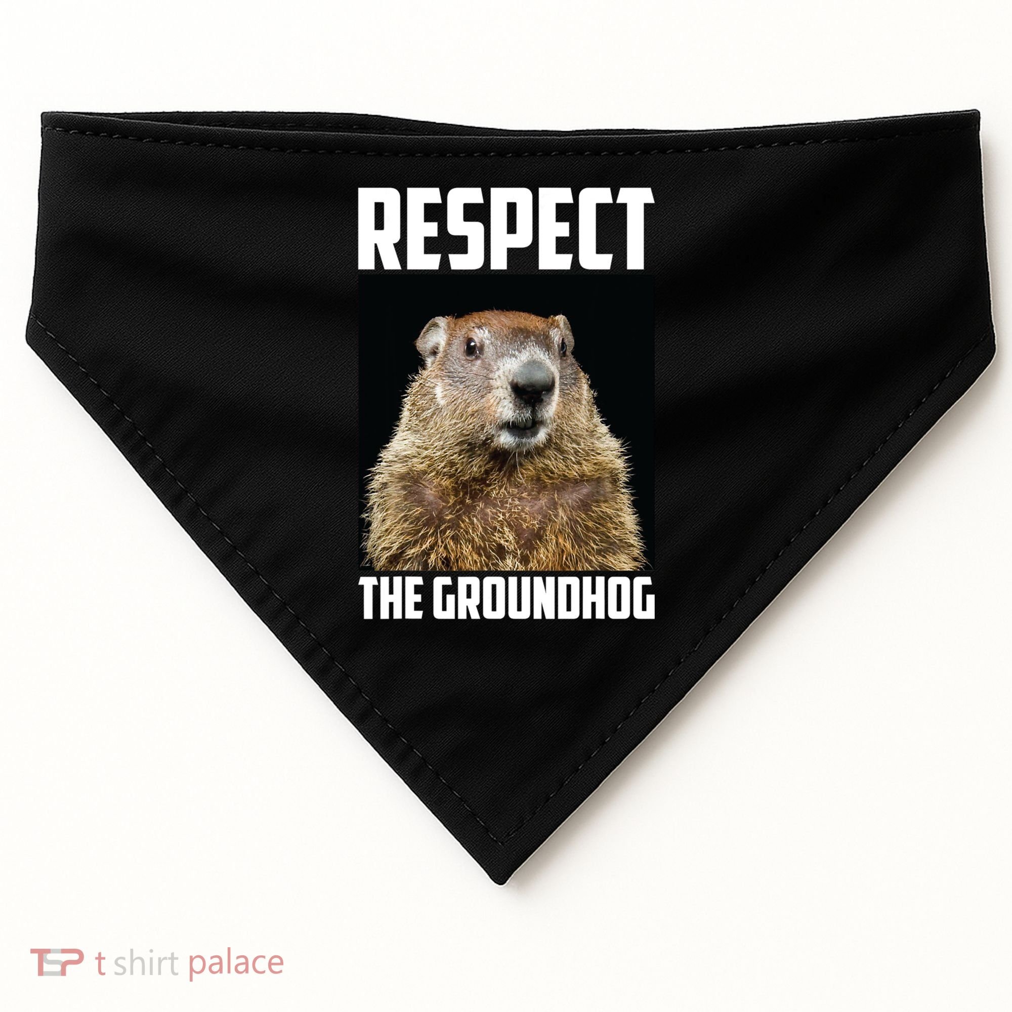 Respect The Groundhog Day Funny Rodent Gift USA-Made Doggie Bandana