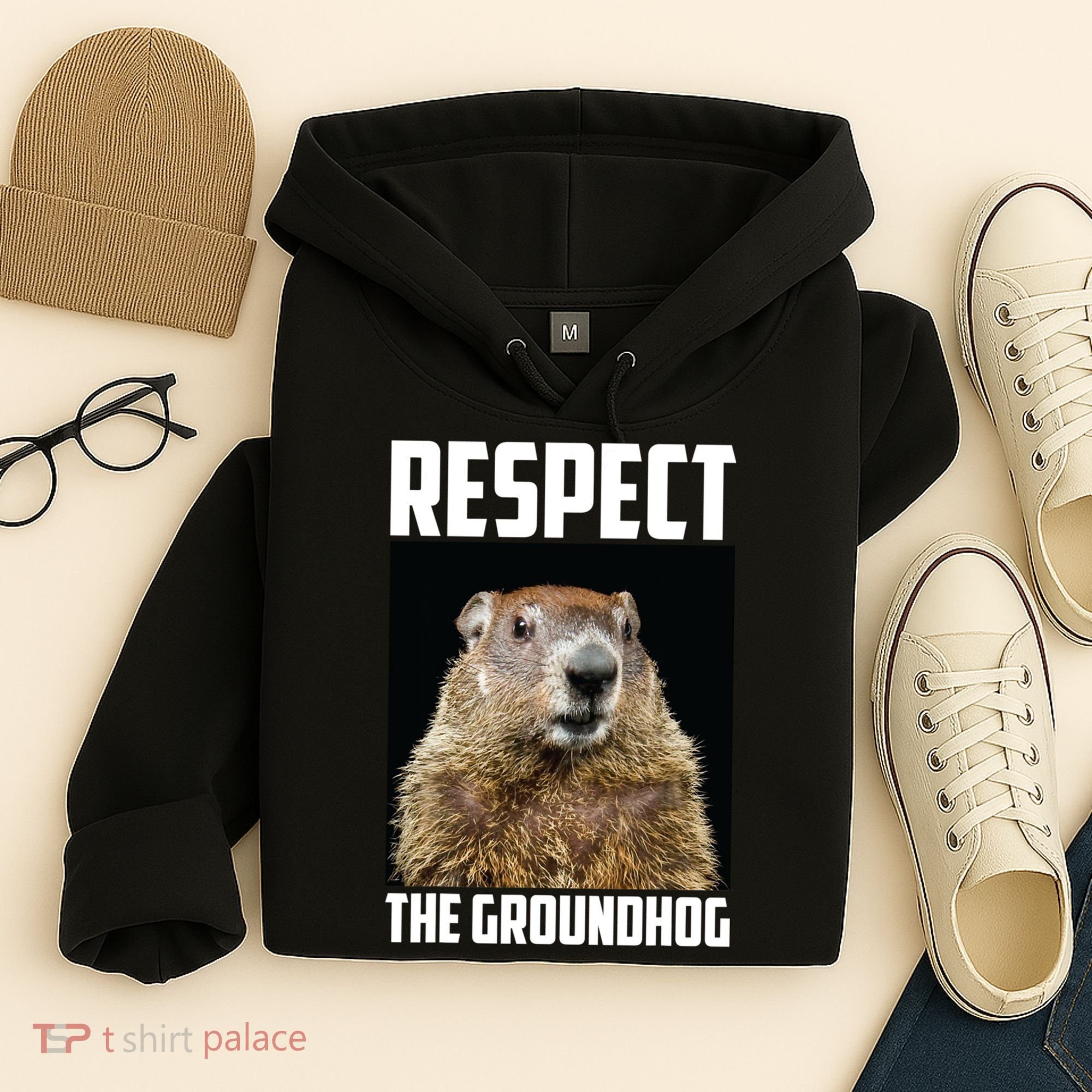 Respect The Groundhog Day Funny Rodent Gift Hoodie