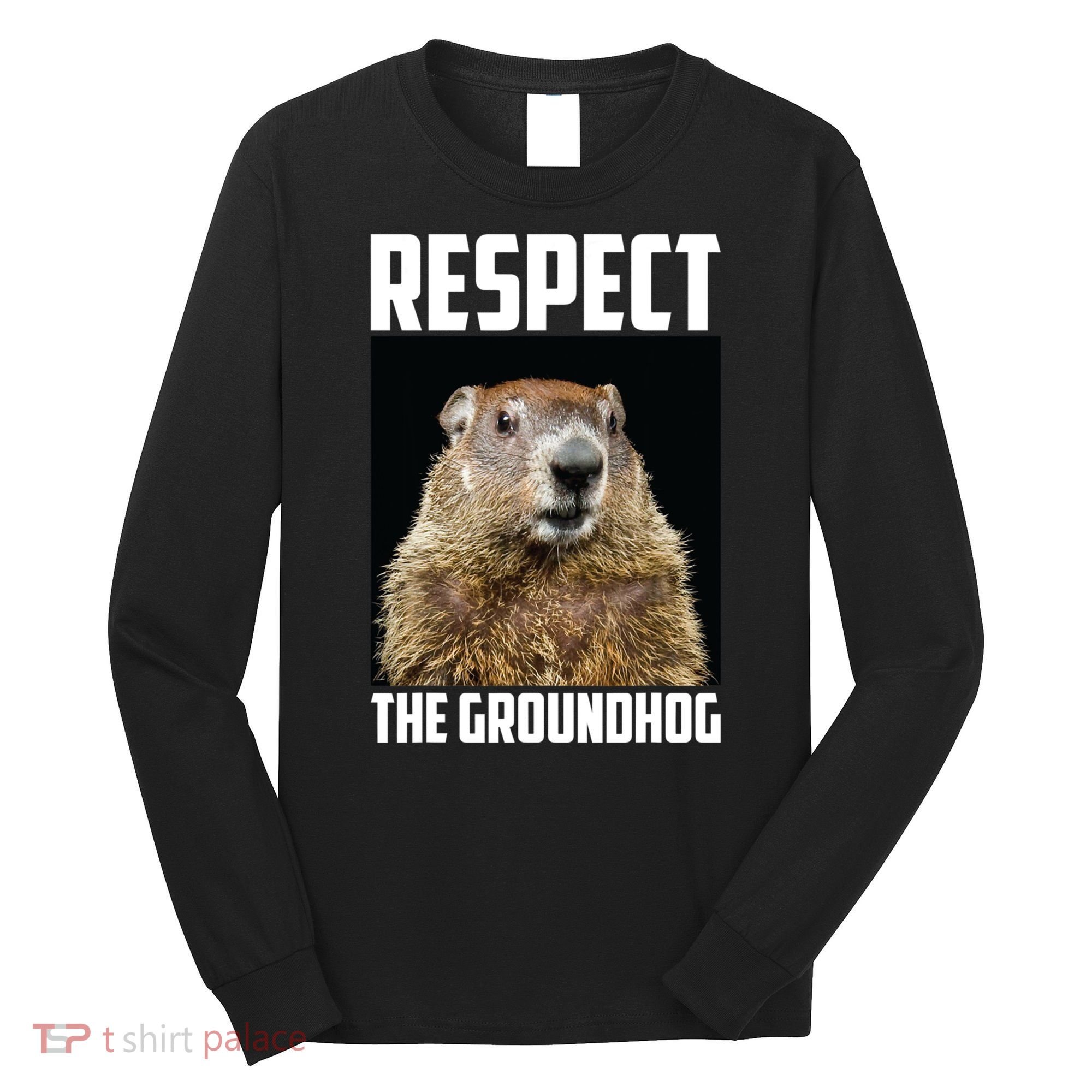 Respect The Groundhog Day Funny Rodent Gift Long Sleeve Shirt