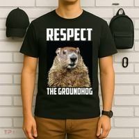 Respect The Groundhog Day Funny Rodent Gift T-Shirt thumb 6