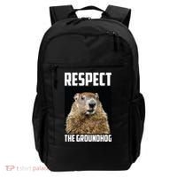Respect The Groundhog Day Funny Rodent Gift Backpack thumb 0
