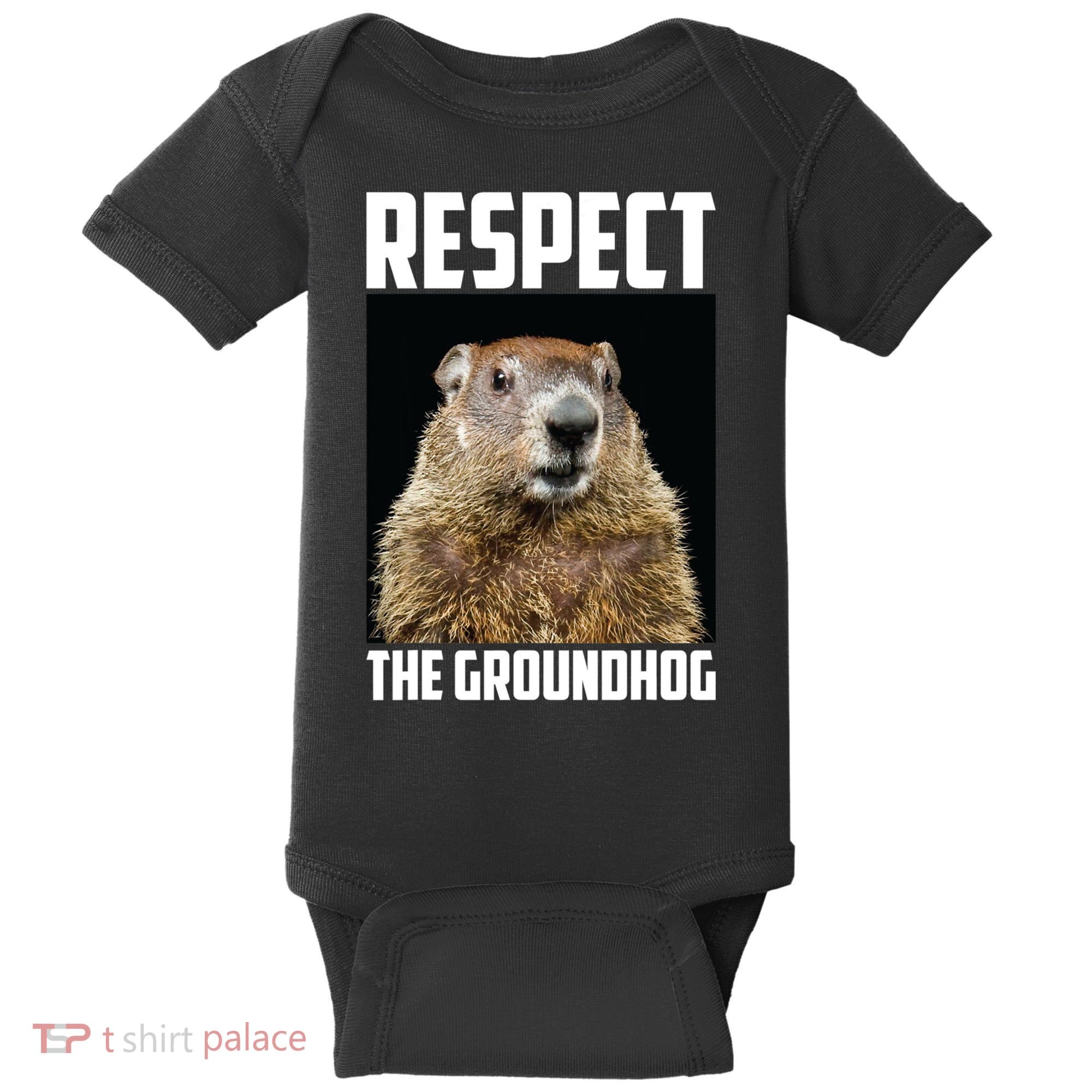 Respect The Groundhog Day Funny Rodent Gift Baby Bodysuit