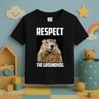 Respect The Groundhog Day Funny Rodent Gift Toddler T-Shirt thumb 3