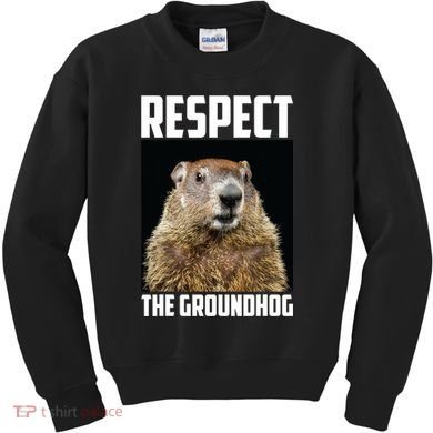 Respect The Groundhog Day Funny Rodent Gift Kids Sweatshirt