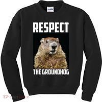 Respect The Groundhog Day Funny Rodent Gift Kids Sweatshirt thumb 0