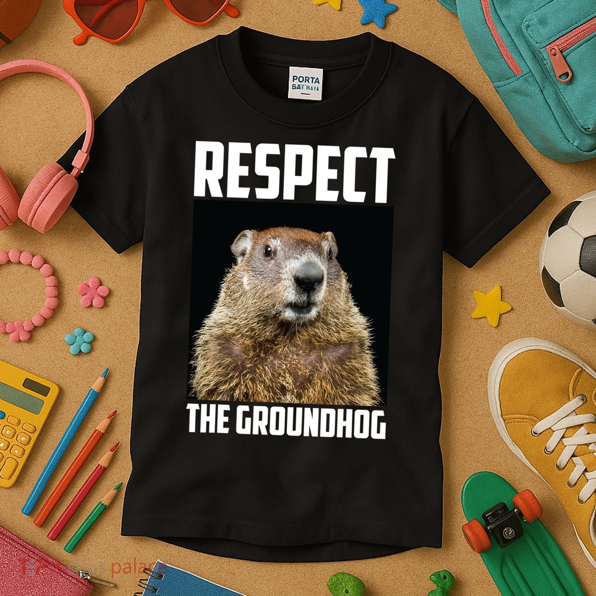 Respect The Groundhog Day Funny Rodent Gift Kids T-Shirt