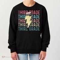 Retro Third Grade Teacher Lightning Bolt Pencil Teacher Women's Sweatshirt thumb 0