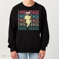 Retro Third Grade Teacher Lightning Bolt Pencil Teacher Women's Sweatshirt thumb 0
