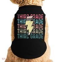 Retro Third Grade Teacher Lightning Bolt Pencil Teacher Doggie Tank thumb 0