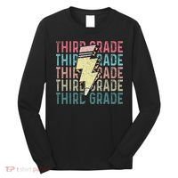 Retro Third Grade Teacher Lightning Bolt Pencil Teacher Long Sleeve Shirt thumb 0
