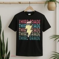 Retro Third Grade Teacher Lightning Bolt Pencil Teacher T-Shirt thumb 2