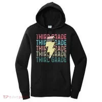 Retro Third Grade Teacher Lightning Bolt Pencil Teacher Women's Hoodie thumb 0