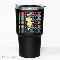 Retro Third Grade Teacher Lightning Bolt Pencil Teacher Tumbler thumb 0