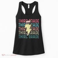 Retro Third Grade Teacher Lightning Bolt Pencil Teacher Women's Tank Top thumb 0