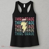 Retro Third Grade Teacher Lightning Bolt Pencil Teacher Women's Tank Top thumb 3