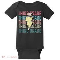 Retro Third Grade Teacher Lightning Bolt Pencil Teacher Baby Bodysuit thumb 0