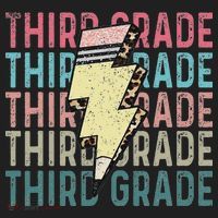 Retro Third Grade Teacher Lightning Bolt Pencil Teacher Hat thumb 2