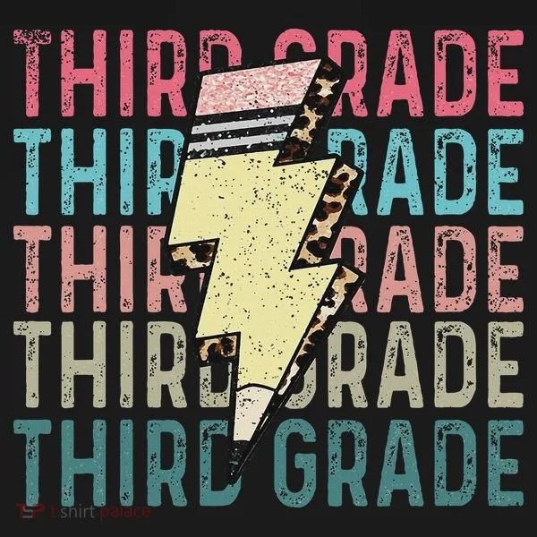 Retro Third Grade Teacher Lightning Bolt Pencil Teacher Toddler Hoodie