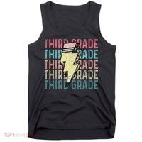 Retro Third Grade Teacher Lightning Bolt Pencil Teacher Tank Top thumb 0