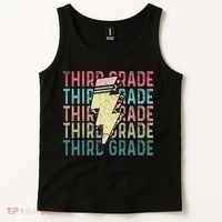 Retro Third Grade Teacher Lightning Bolt Pencil Teacher Tank Top thumb 2