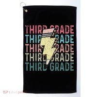 Retro Third Grade Teacher Lightning Bolt Pencil Teacher Golf Towel thumb 0