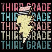 Retro Third Grade Teacher Lightning Bolt Pencil Teacher Toddler T-Shirt thumb 4
